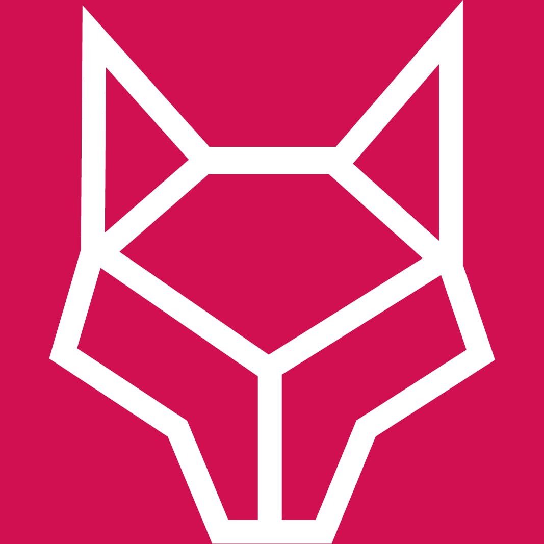Isótipo branco sobre magenta